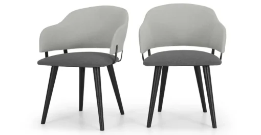 Juego de 2 sillas de comedor Nielson – Gris marga y granizo