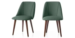Juego de 2 sillas de comedor Lule – Verde bahía y nogal ⚡