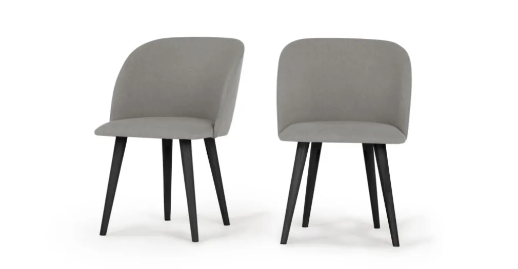 Juego de 2 sillas de comedor Stig – Gris manhattan y negro