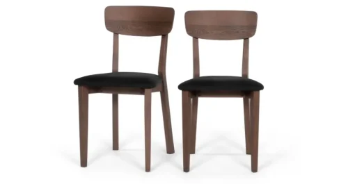 Juego de 2 sillas de comedor Jenson – Roble Oscuro y gris oscuro