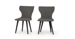 Juego de 2 sillas de comedor Bjorg – Gris manhattan y negro