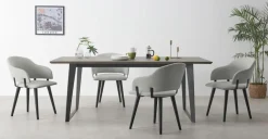 Juego de 2 sillas de comedor Nielson – Gris granizo