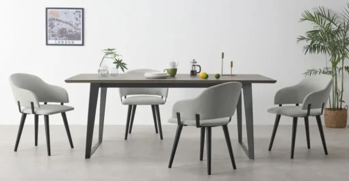 Juego de 2 sillas de comedor Nielson – Gris granizo