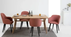 Juego de 2 sillas de comedor carver de respaldo alto Stig – Rosa viejo y negro