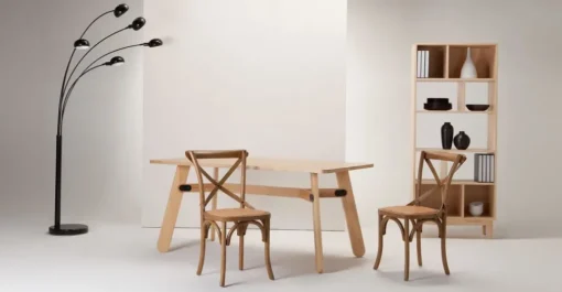 Juego de 2 sillas de comedor Rochelle – Roble