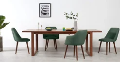 Juego de 2 sillas de comedor Lule – Verde bahía y nogal ⚡