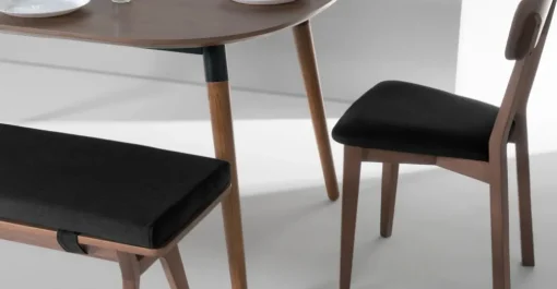 Juego de 2 sillas de comedor Jenson – Roble Oscuro y gris oscuro