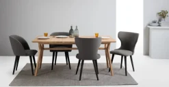 Juego de 2 sillas de comedor Bjorg – Gris manhattan y negro