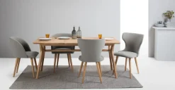 Juego de 2 sillas de comedor Bjorg – Gris manhattan y roble