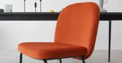 Juego de 2 sillas de comedor Safia – Terciopelo naranja llama
