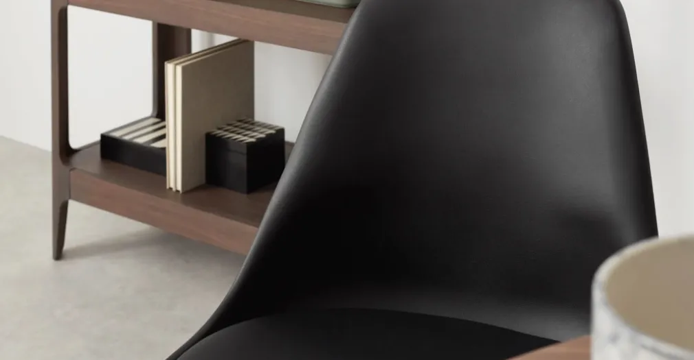 Juego de 2 sillas de comedor Thelma – Roble oscuro y negro