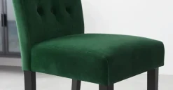 Juego de 2 sillas de comedor Flynn – Terciopelo verde pino y negro