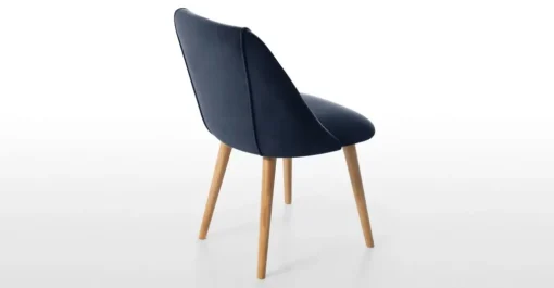 Juego de 2 sillas de comedor Lule – Terciopelo azul real y roble