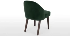 Juego de 2 sillas de comedor Alec – Terciopelo verde pino y patas de madera teñida