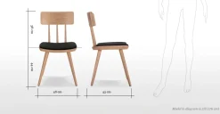 Juego de 2 sillas de comedor Kitson – Fresno natural y negro