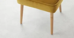 Juego de 2 sillas de comedor Margot – Terciopelo dorado vintage y madera clara