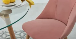 Juego de 2 sillas de comedor Lule – Terciopelo rosa palo