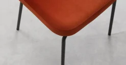 Juego de 2 sillas de comedor Safia – Terciopelo naranja llama