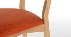 Juego de 2 sillas de comedor Jenson – Roble y naranja retro