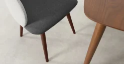 Juego de 2 sillas de comedor Adeline – Gris marga/granizo y nogal