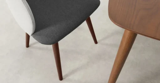 Juego de 2 sillas de comedor Adeline – Gris marga/granizo y nogal