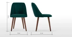 Juego de 2 sillas de comedor Lule – Terciopelo azul espuma de mar