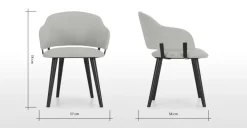 Juego de 2 sillas de comedor Nielson – Gris granizo