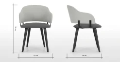 Juego de 2 sillas de comedor Nielson – Gris marga y granizo