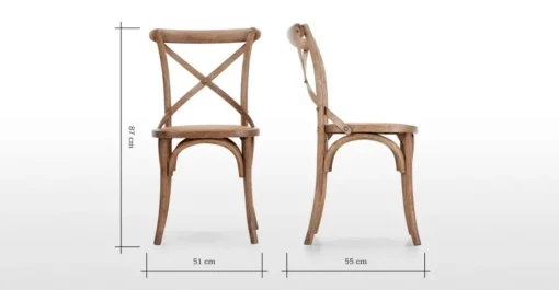 Juego de 2 sillas de comedor Rochelle – Roble