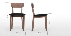 Juego de 2 sillas de comedor Jenson – Roble Oscuro y gris oscuro