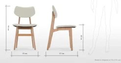 Juego de 2 sillas de comedor Jacob – Alabastro y fresno