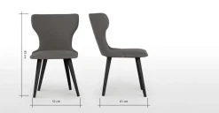 Juego de 2 sillas de comedor Bjorg – Gris manhattan y negro