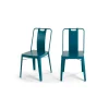 Juego de 2 sillas de metal Edny – Azul cerceta