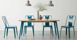 Juego de 2 sillas de metal Edny – Azul cerceta