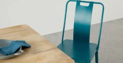 Juego de 2 sillas de metal Edny – Azul cerceta