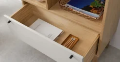 Librería estrecha Campton – Roble y gris