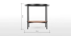 Mesa auxiliar redonda Kameko – Nogal y cristal