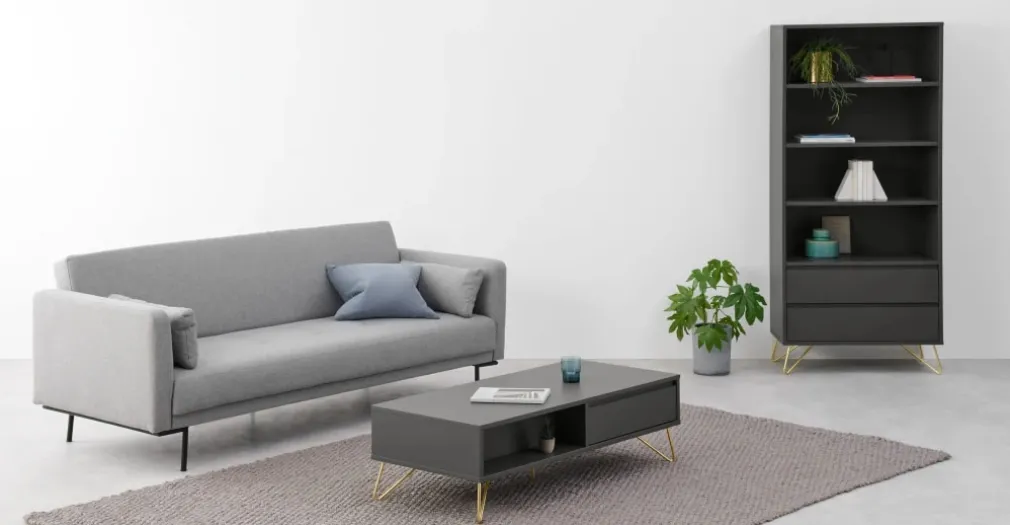 Mesa de Centro Elona – Gris Carbón y Metal