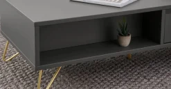 Mesa de Centro Elona – Gris Carbón y Metal