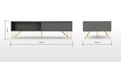 Mesa de Centro Elona – Gris Carbón y Metal