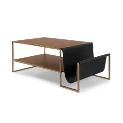 Mesa de Centro Finn – Cuero y Nogal