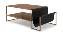 Mesa de Centro Finn – Cuero y Nogal