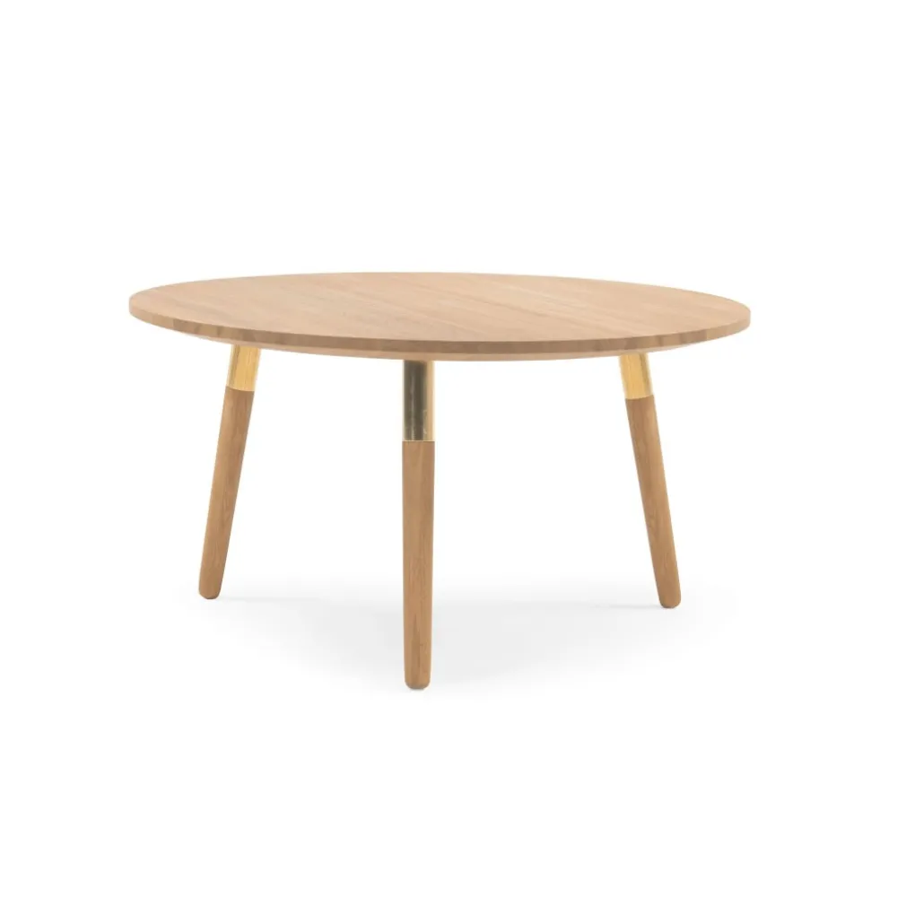 Mesa de Centro Redonda Range – Roble macizo y Metal