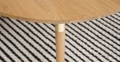 Mesa de Centro Redonda Range – Roble macizo y Metal