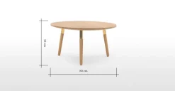 Mesa de Centro Redonda Range – Roble macizo y Metal