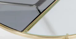 Mesa de Centro Stanley – Acero Dorado y Vidrio