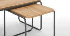 Mesa de Centro y Juego de 2 Mesas Auxiliares Hill – Fresno y gris