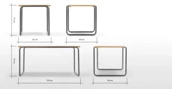 Mesa de Centro y Juego de 2 Mesas Auxiliares Hill – Fresno y gris