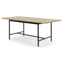 Mesa de Comedor Aphra – Madera de Mango Clara y Negro
