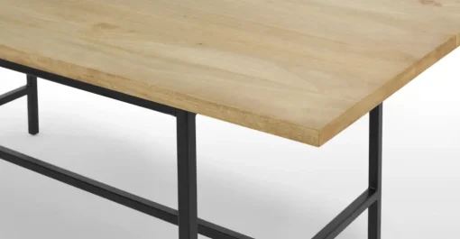 Mesa de Comedor Aphra – Madera de Mango Clara y Negro
